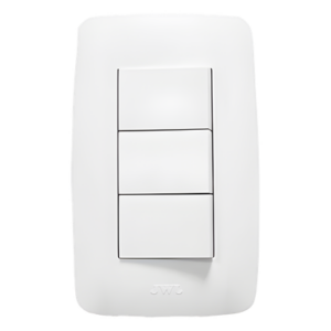 JWJ JTL-B72-09 – Apagador Triple / 127 V / 60 Hz / 10 A / Blanco / 11.8 x 7.8 x 3 cm