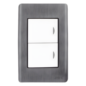 JWJ JTL-E7505 – Apagador Doble / 10 A / 127 V CA / 60 Hz / Placa de Acero / 4.6 x 3.1 x 1.2 in