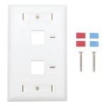 LINKEDPRO BY EPCOM LP-FP-22 – Placa de Pared Keystone / 2 Puertos / Vertical / Policarbonato Retardante de Flama / Espacio para Etiqueta