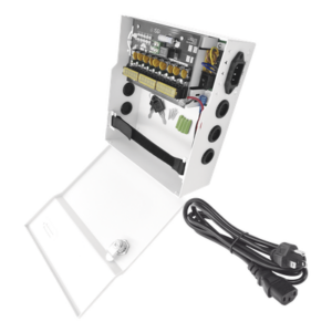 EPCOM POWERLINE PLK12DC8ABK – Fuente de Poder con Respaldo de Batería / 11-15 Vcc / 10 A / 9 Salidas / Entrada 96-264 Vca / Protección de Batería 10.5 V