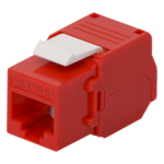 LINKEDPRO BY EPCOM LP-KJ-6A-TTRD – Módulo Jack Keystone / Cat6A / Toolless / Terminación 180° / Sin Blindaje / 1 Puerto / Color Rojo