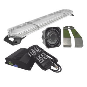 SIGNALPRO KITMETEORO – Kit de Sirena y Torreta LED / 48 pulgadas (1.2 m) / 96 LEDs / Ámbar / 124.5 dB / 12-24 VCD / SAE J845 / CISPR 25