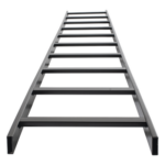 CHAROFIL CHET1X12EPK – Escalera Tubular / 1.5" Peralte / 12" Ancho / 3.05 m (10 ft) Largo / Acero con Epóxica Negra / Incluye Coples y Tornillería