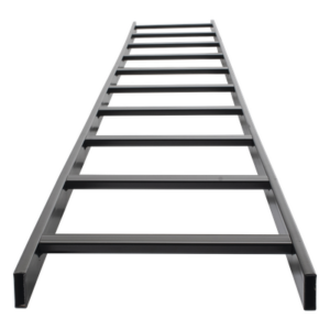 CHAROFIL CHET1X12EPK – Escalera Tubular / 1.5" Peralte / 12" Ancho / 3.05 m (10 ft) Largo / Acero con Epóxica Negra / Incluye Coples y Tornillería