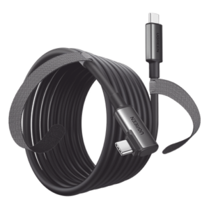 UGREEN 90629 – Cable USB-C a USB-C / 5 m (16.4 ft) / USB 3.0 5 Gbps / Carga 3A / Conector Angulado 90° / Nylon Trenzado