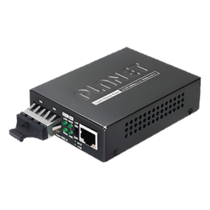 PLANET GT-802S – Convertidor de Medios / 1000 Mbps / Fibra Óptica Mono-Modo / 20 km (12.4 mi) / Conector SC / RJ45 Auto-MDI/MDI-X