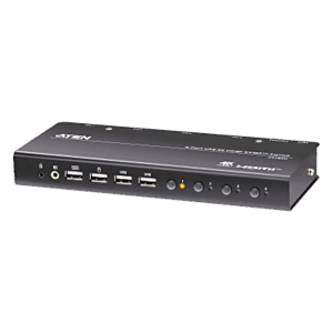 ATEN CS784H – Switch KVM HDMI / 4 Puertos / 4K DCI 60 Hz / USB 2.0 / Audio 3.5 mm / Hotkeys / Selector Remoto