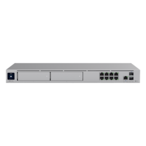 UBIQUITI UDM-PRO-MAX – Cloud Gateway 10G / Rack 1U / 8x 1 GbE + 1x 2.5 GbE + 2x 10G SFP+ / IDS/IPS 5 Gbps / 2000 Clientes / 2 Bahías HDD 3.5" RAID 1 / SSD 128 GB