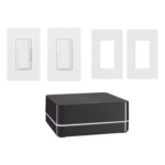 LUTRON ELECTRONICS KITRA2SELECT1 – Kit de Control de Iluminación / Repetidor Principal / Atenuador 600 W / Interruptor 8 A / 2 Placas Claro / App y Asistentes de Voz