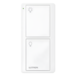 LUTRON ELECTRONICS PJ22BGWHL01 – Control Remoto Inalámbrico / 2 Botones On/Off / RF 431-437 MHz / Alcance 18 m (59.1 ft) / Batería 10 Años / Sin Cableado