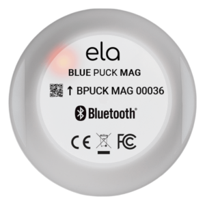 ELA Innovation BLUEPUCKMAGKIT – Kit Sensor Magnético BLE / Detección Apertura-Cierre de Puertas / Alcance 500 m (1640 ft) / IP68 / Autonomía 14 Años / NFC Sin Apps