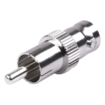 RF INDUSTRIES,LTD RFB-1140 – Adaptador Coaxial / BNC Hembra a RCA Macho / 50 Ohm / En Línea / Níquel-Plata-Delrin