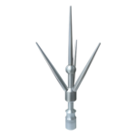 TOTAL GROUND TG-FKLN – Punta Pararrayo Tipo Franklin / Mástil 1.2 m (3.9 ft) / Ángulo Cobertura 60° / Aluminio Anticorrosión / Altura Punta 34 cm