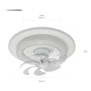 JWJ JLV-028 – Ventilador de Techo con Luminario LED / 88 W / 6 Velocidades / 3 Tonos de Luz 2700-6500 K / Giro 360° / Diámetro 495 mm / Dimeable / 5400 lm