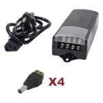 EPCOM POWERLINE K2-PS12DC4C – Kit de fuente de poder / Entrada 110-220 VCA / Salida 12 VCC 5A / 4 salidas / Conectores JR52 / 6A PTC / 117x62x34.2 mm / 0.38x0.20x0.11 ft
