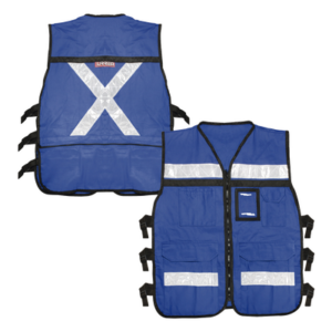 SURTEK SYS-USC-H42 – Chaleco Reflejante / 6 Bolsas Externas / 6 Broches Ajustables / Talla Grande / 2' Prismático / Algodón 250 gr/m
