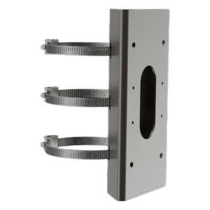 HIKVISION DS1475ZJSUS/BJZ – Soporte de Montaje para Poste / Acero Inoxidable SUS304 / Diámetro Ajustable 67-127 mm / 4 Agujeros M8 y M4