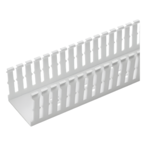 PANDUIT F3X4WH6 – Canaleta Ranurada Tipo F / 82.6 mm Ancho / 104.1 mm Alto / 1.8 m Largo / 3.25 x 4.1 x 6 ft / PVC Sin Plomo / UL94V-0