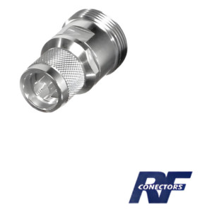 RF INDUSTRIES,LTD RFD-1672-2 – Adaptador en Línea / DIN 7-16 Hembra a N Macho / Cuerpo de Bronce Plateado / Contacto Plateado / Aislante de Teflón
