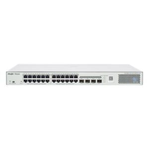 RUIJIE RG-NBS3100-24GT4SFP-P-V2 – Switch Administrable L2 PoE+ / 24 Puertos Gigabit / 4 SFP Uplink 1G / 370W / Capacidad 56 Gbps / Protección 6 kV / 1U Rack