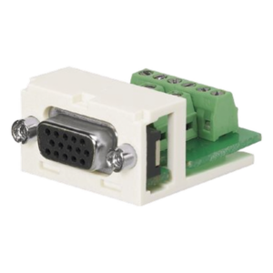PANDUIT CMD15HDIWY – Conector Sub-D / 15 Pines Atornillable / 2 Puertos Mini-Com / 1.37 x 0.72 in / Blanco Mate