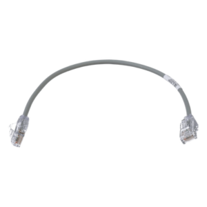 PANDUIT UTP28SP1GY – Cable de Parcheo Cat6 / UTP 28AWG / Diámetro Reducido 3.8 mm / 0.30 m (1 Pie) / Gris / LSZH-CM / PoE++