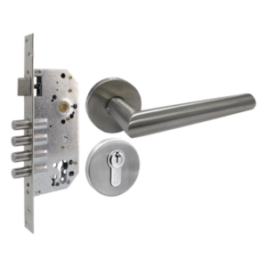 ASSA ABLOY 82473 – Kit de Manija y Cilindro de Alta Seguridad / Acero Inoxidable / Puerta 35-45 mm (1.38-1.77 in) / ANSI A.156.13 / Grado 2