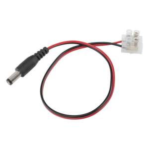 EPCOM POWERLINE DC-CORD1 – Cable de Alimentación DC / Calibre 18 AWG / Conector DC Macho 5.5x2.1 mm / Bloque Terminal Atornillable / Longitud 28.5 cm