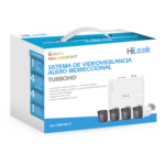 HiLook by HIKVISION HL-1080-DL/T – Kit TurboHD / DVR 4 Canales / 4 Cámaras Bala 1080p Lite / Visión Nocturna 20 m (65.6 ft) / Audio Bidireccional / Dual Light / H.265+ / Fuente de Poder Profesional / Cables Siameses 18 m (59.1 ft)