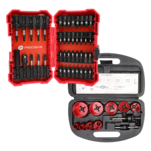 PRECISION KITPRECISION2 – Kit de Herramientas / 13 Brocas Sierra Bimetálicas / 42 Puntas Intercambiables / Entrada Hexagonal 1/4' / Estuche Portátil