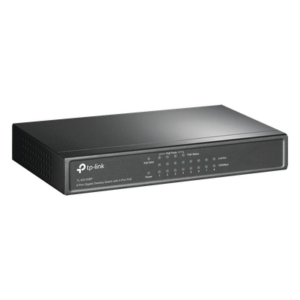 TP-LINK TL-SG1008P – Switch PoE+ no administrable / 8 puertos Gigabit / 4 puertos PoE+ 802.3af/at / 55W total / Sin ventilador / Escritorio