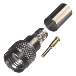 RF INDUSTRIES,LTD RFU-600-1P – Conector Mini-UHF Macho / Anillo Plegable / Níquel-Oro-Delrin / Compatible PROFLEX / 0.33 ft Cable