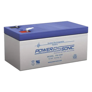 POWER SONIC PS-1230-F1 – Batería de Respaldo AGM/VRLA / 12V / 3.4 Ah @20hr / 5 Años Vida Útil / Terminales F1 / Caja ABS Resistente