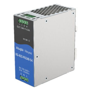 RUIJIE RG-NIS-PA240-54 – Fuente de Alimentación AC/DC / 240W / Montaje DIN-RAIL / Eficiencia 90% / Protección Sobrecarga y Cortocircuito / Diseño Industrial Compacto