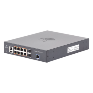 CAMBIUM NETWORKS MX-EX2010PXA-U – Switch Capa 3 / 10 Puertos / 8 PoE Gigabit 802.3af/at / 2 SFP / 20 Gbps Rendimiento / Administración en la Nube