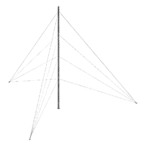 SYSCOM TOWERS KTZ-35E-003 – Torre Arriostrada de Piso / 3 m (9.8 ft) de Altura / Carga Axial 350 kg / Resistencia Viento 200 km/h / Galvanizado Electrolítico ASTM B-633 / 1 Tramo