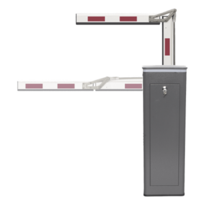 ACCESSPRO KT-XBF-LBA3 – Barrera Vehicular / Brazo Articulado 3 m (9.8 ft) / Apertura 3 Segundos / Encoder / Finales de Carrera Programables / Corona LED Semaforizada / 110V