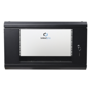 LINKEDPRO SR-1906-LH3G – Gabinete de Pared 6U / 19in / 455 mm Profundidad / Cristal Templado / 80 kg Carga / 1.49 x 1.16 x 1.49 pies