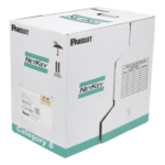 PANDUIT NUC5C04BU-ME – Bobina de Cable UTP / Cat 5e / 24 AWG / 305 m (1000 pies) / PVC CM / 4 Pares / Cobre Sólido / Azul