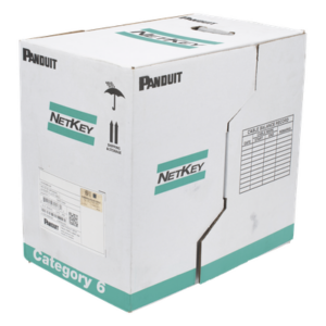 PANDUIT NUC5C04BU-ME – Bobina de Cable UTP / Cat 5e / 24 AWG / 305 m (1000 pies) / PVC CM / 4 Pares / Cobre Sólido / Azul