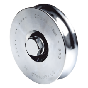 COMUNELLO 1150-4525-001 – Rueda para Puerta Corrediza / 8 cm / Sin Soporte / Carga 200 kg / Montaje Inferior / Canal Tipo U