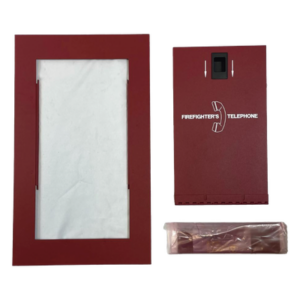 NOTIFIER AFAWS-LS – Puerta con pestillo / montaje en superficie / 38.56 x 21.75 cm / esmalte rojo horneado / para auricular AFAWS-TELC
