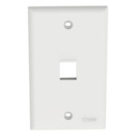 PANDUIT NK1FNWH – Placa de Pared Vertical / Estilo Plano / 1 Puerto Keystone / ABS / 69.8 x 114.3 mm / 2.75 x 4.5 pulg. / Blanco