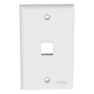 PANDUIT NK1FNWH – Placa de Pared Vertical / Estilo Plano / 1 Puerto Keystone / ABS / 69.8 x 114.3 mm / 2.75 x 4.5 pulg. / Blanco