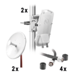 CAMBIUM NETWORKS PTP550-KIT34 – Enlace Backhaul completo de alta capacidad, incluye: 2x PTP550CE, 2x NP2GEN2 (34 dBi), 4x Jumpers
