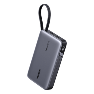 UGREEN 55992B – Power Bank / 20000mAh / 72Wh / Carga Rápida 100W PD 3.0 / Salida Múltiple 145W / Cable USB-C Integrado / Compacto 139x80x27 mm