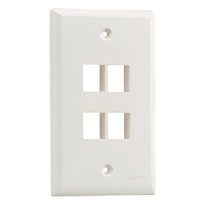 PANDUIT NK4FNEI – Placa de Pared Vertical / 4 Puertos Keystone / Montaje Vertical / 69.8 x 114.3 mm / 2.75 x 4.5 pulg. / ABS / Marfil