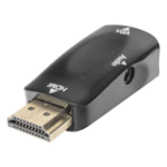 EPCOM POWERLINE HDMI-VGA – Convertidor HDMI a VGA / 1920x1080 @ 60Hz / Audio 3.5 mm / Plug-and-Play / Chapado en Níquel