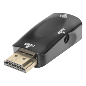 EPCOM POWERLINE HDMI-VGA – Convertidor HDMI a VGA / 1920x1080 @ 60Hz / Audio 3.5 mm / Plug-and-Play / Chapado en Níquel