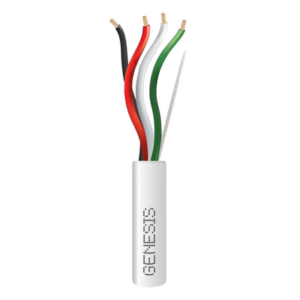 GENESIS 2115-5501/500 – Cable para Alarma / 4 Conductores / 18 AWG / Riser FT4 / 152 m (500 ft) / Blanco